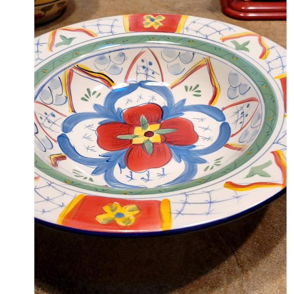 HD Designs Hand Painted Italian Style Ceramic Serving‎ or Pasta Bowl
